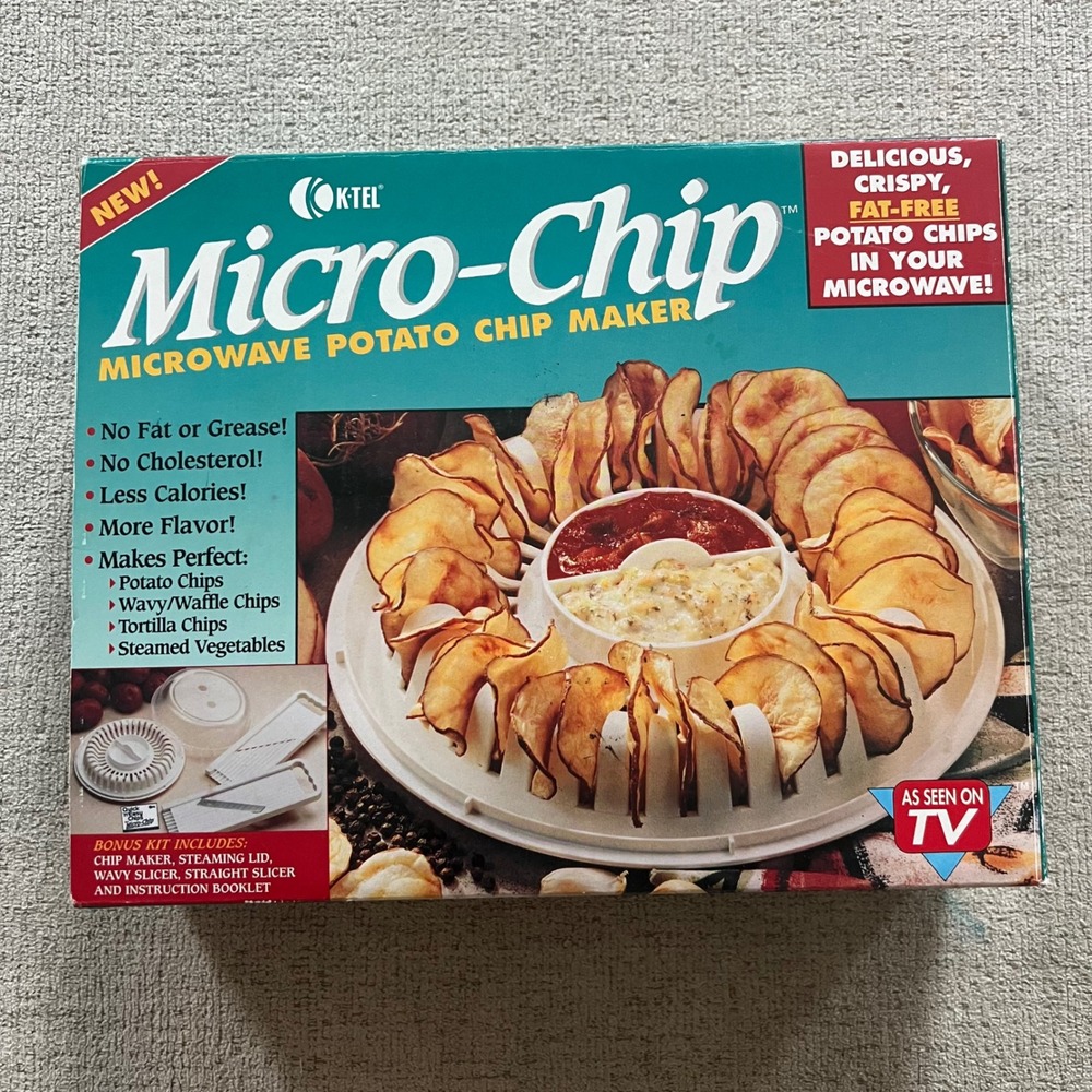 Vintage K-Tel Micro-Chip Microwave Potato Chip Maker As Seen On TV 80400 White